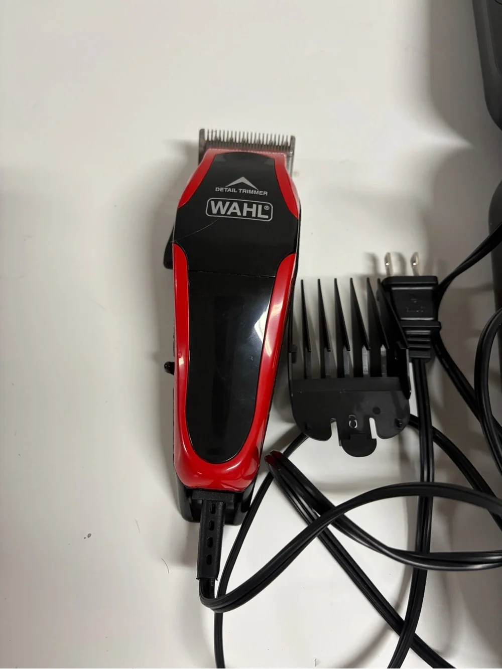 Wahl Red and Black Corded Hair Clipper with Guard Set
